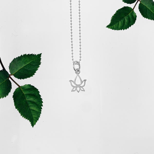 Mini Sterling Lotus Necklace